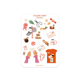 Kerst stickervel