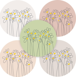Cadeausticker Flower Field