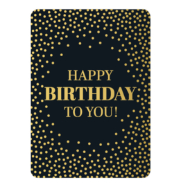 Happy Birthday Zwart ansichtkaart