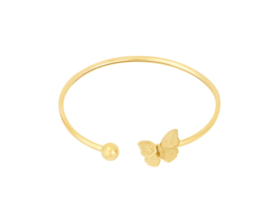 Cuff Armband Butterfly (goud)