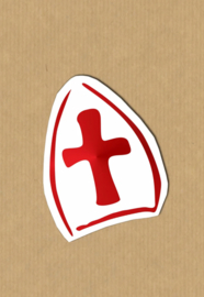 Cadeausticker Sinterklaas Mijter
