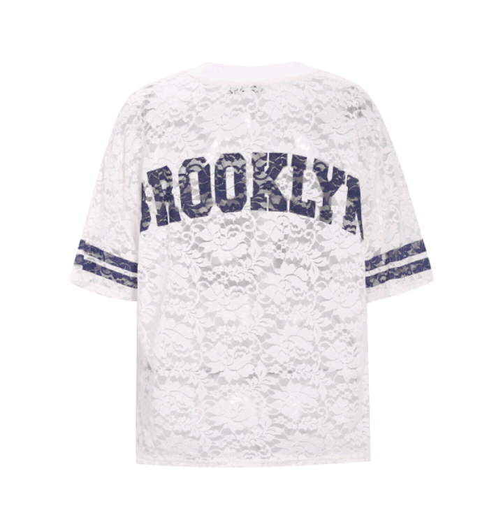 Blauw Kanten Baseball shirt