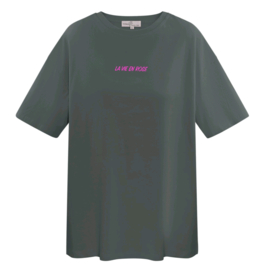 T-shirt La Vie en Rose - Grijs L