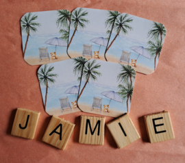 Jamie aan het Strand Stickers