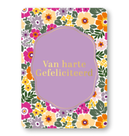 Van Harte Gefeliciteerd Bloem ansichtkaart
