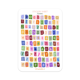 Cijfers stickervel