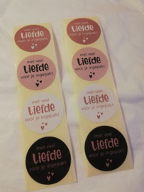 Cadeausticker Met veel Liefde voor je Ingepakt