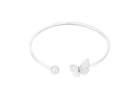 Cuff Armband Butterfly (zilver)