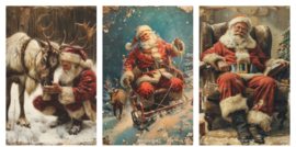 Vintage Santa Set ansichtkaarten
