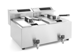 207376 Friteuse Mastercook Digitaal 2 x 8 liter met kranen