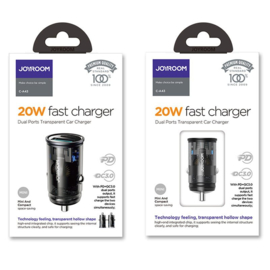 Compacte autolader USB en USB-C 20W Quick Charge 3.0