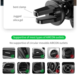 Baseus Mini Gravity Holder telefoonhouder luchtrooster auto zwart