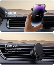 Baseus Auto Restorable Gravity Autotelefoonhouder | Universele Air Vent Houder met Siliconen Grip voor iPhone & Samsung