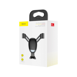 Baseus Mini Gravity Holder telefoonhouder luchtrooster auto zwart