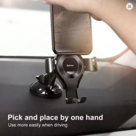 Baseus Auto Gravity Dashboard Telefoonhouder | Zuignap Houder voor iPhone, Samsung & Xiaomi