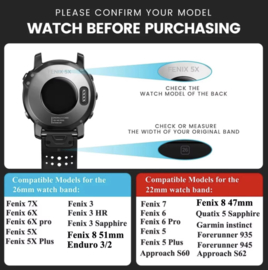 QuickFit Leren Horlogeband 26mm / 22mm voor Garmin Fenix, Epix & Tactix Series – Luxe Echt Leer met Snelsluiting