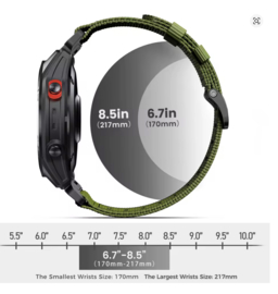 Garmin Nylon QuickFit Horlogeband 22mm / 26mm – Zwart Bandje voor Fenix 8/7/6/5, Tactix 7 & Enduro 2