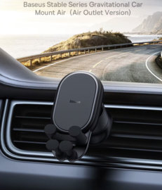 Baseus Auto Restorable Gravity Autotelefoonhouder | Universele Air Vent Houder met Siliconen Grip voor iPhone & Samsung