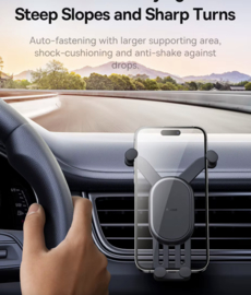 Baseus Auto Restorable Gravity Autotelefoonhouder | Universele Air Vent Houder met Siliconen Grip voor iPhone & Samsung