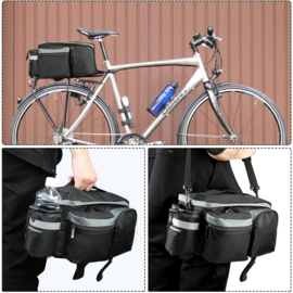 Wozinsky fietstas bagagedrager 6L met opbergvakjes zwart