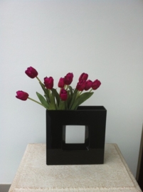 Vaas rechthoek klein met tulpen