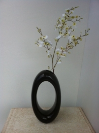 Vaas Oval verticaal met baby orchid