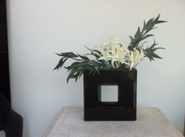 Vaas rechthoek klein met baby amaryllis