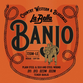 La Bella Acoustic Folk snarenset tenor banjo 011