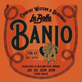 La Bella Acoustic Folk snarenset tenor banjo