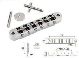 Gotoh Les Paul bridge nickel, studs 4mm