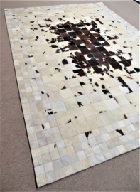 Mosaic Brown-White Graded Cowhide Rug, 170 x 240 cm