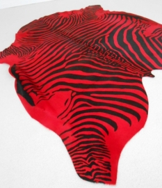 Red Zebra Printed Cowhide