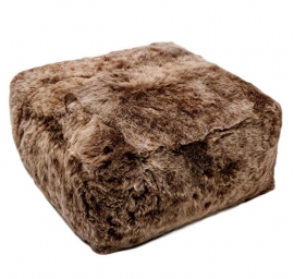 Rusty Brown Shorn Sheepskin Pouf