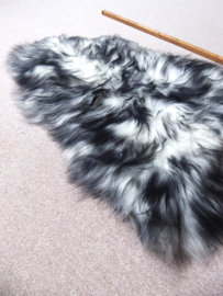 White Icelandic Sheepskin with Black Tips S (1003)