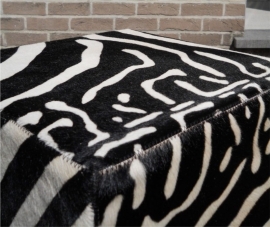 Zebra printed Cowhide Ottoman