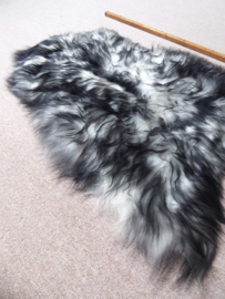 White Icelandic Sheepskin with Black Tips S (1002)