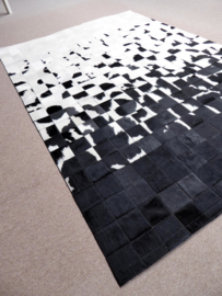 Toro, Black-White Graded Patchwork Rug, 160 x 230 cm