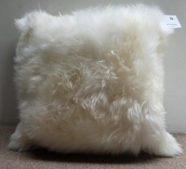 White Sheepskin Cushion L