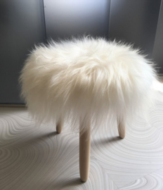 White Icelandic Sheepskin Stool