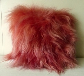 Orange Icelandic Sheepskin Cushion