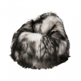 White with Black Tips Icelandic Sheepskin Bean Bag