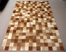 Brown-Beige Cowhide Patchwork Rug, 160 x 230 cm