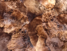 Bruin Schapenvacht tapijt, +/- 200 x 265 cm (10)