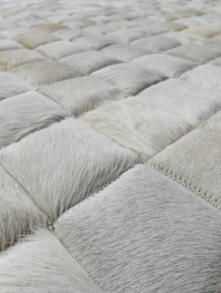 White Patchwork Rug, 120 x 170 cm