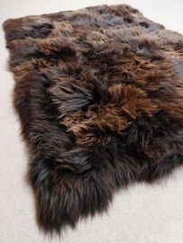 Brown Patchwork Sheepskin Rug, +/- 150 x 220 cm