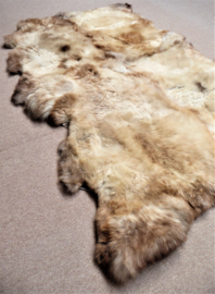 Beige Sheepskin Rug, Quadruple, 115 x 200 cm