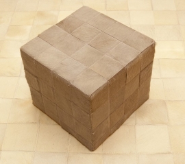 Cowhide Ottoman Beige