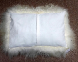 White Icelandic Sheepskin Cushion