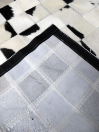 Toro, Black-White Graded Patchwork Rug, 160 x 230 cm