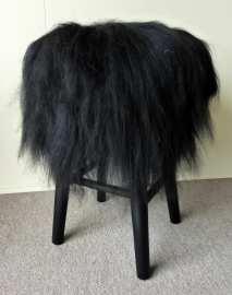 Black Icelandic Sheepskin Stool